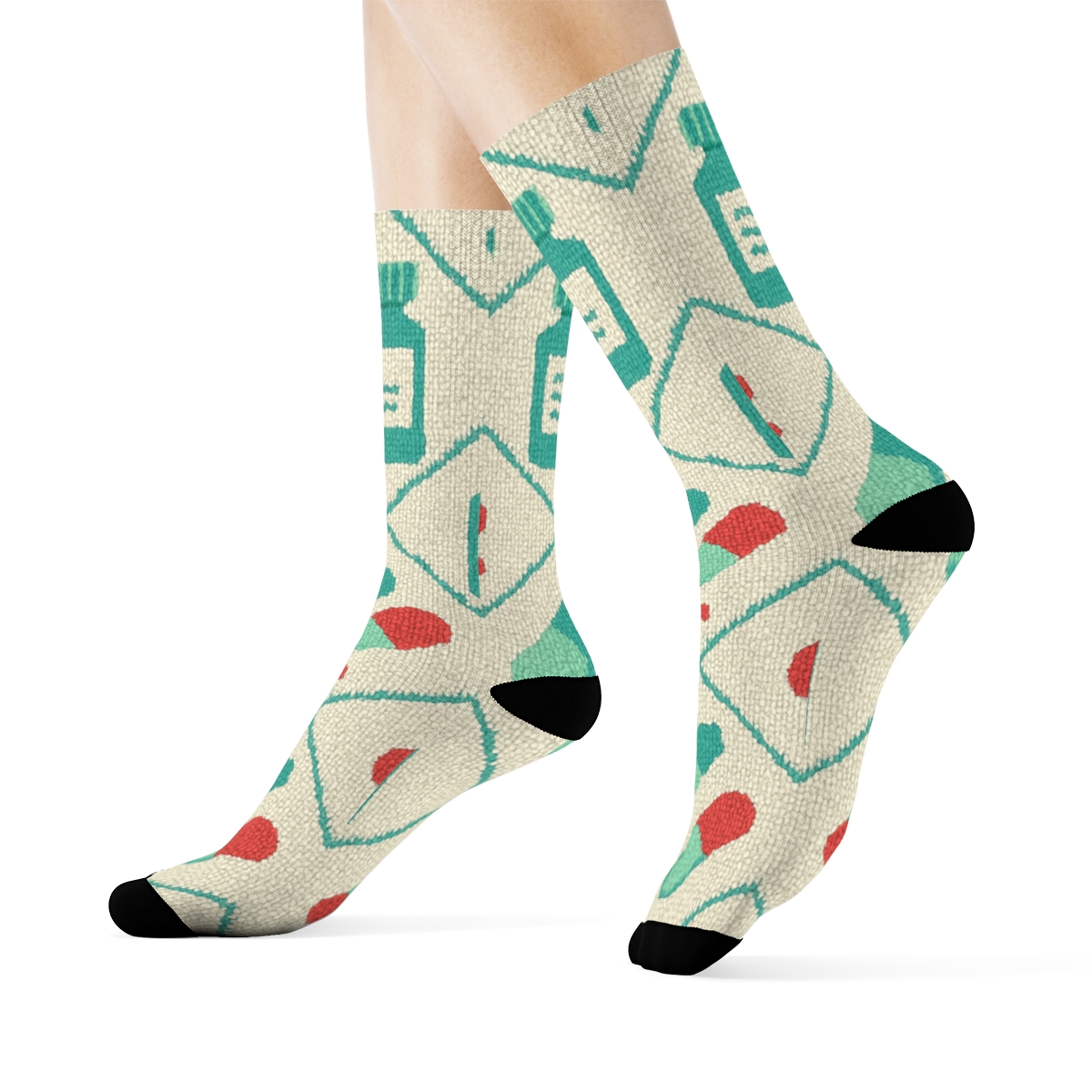 Pharmacist Capsule Knit Lattice trendy patterned crew socks