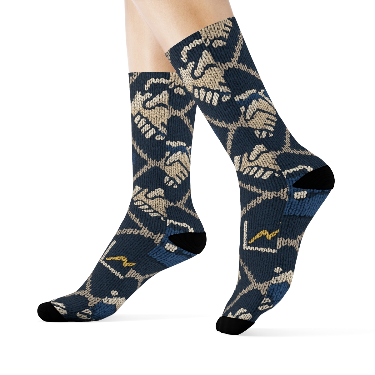 Knitted Illusion Salesperson Deal Quilt trendy patterned crew socks