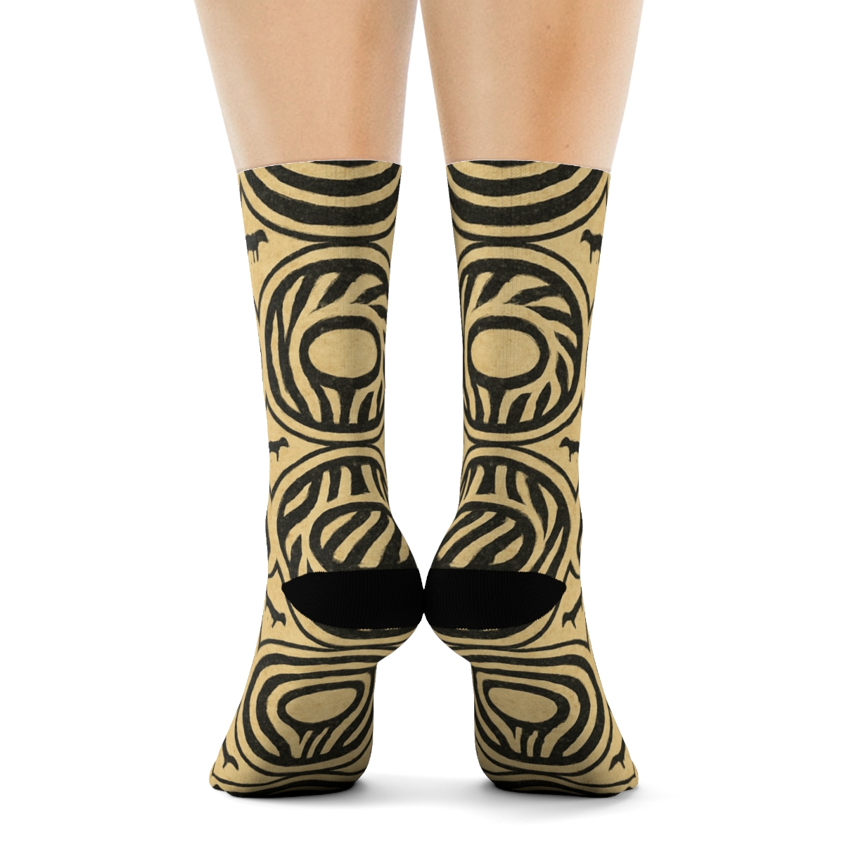 Retro Safari Stripe Lattice soft everyday crew socks