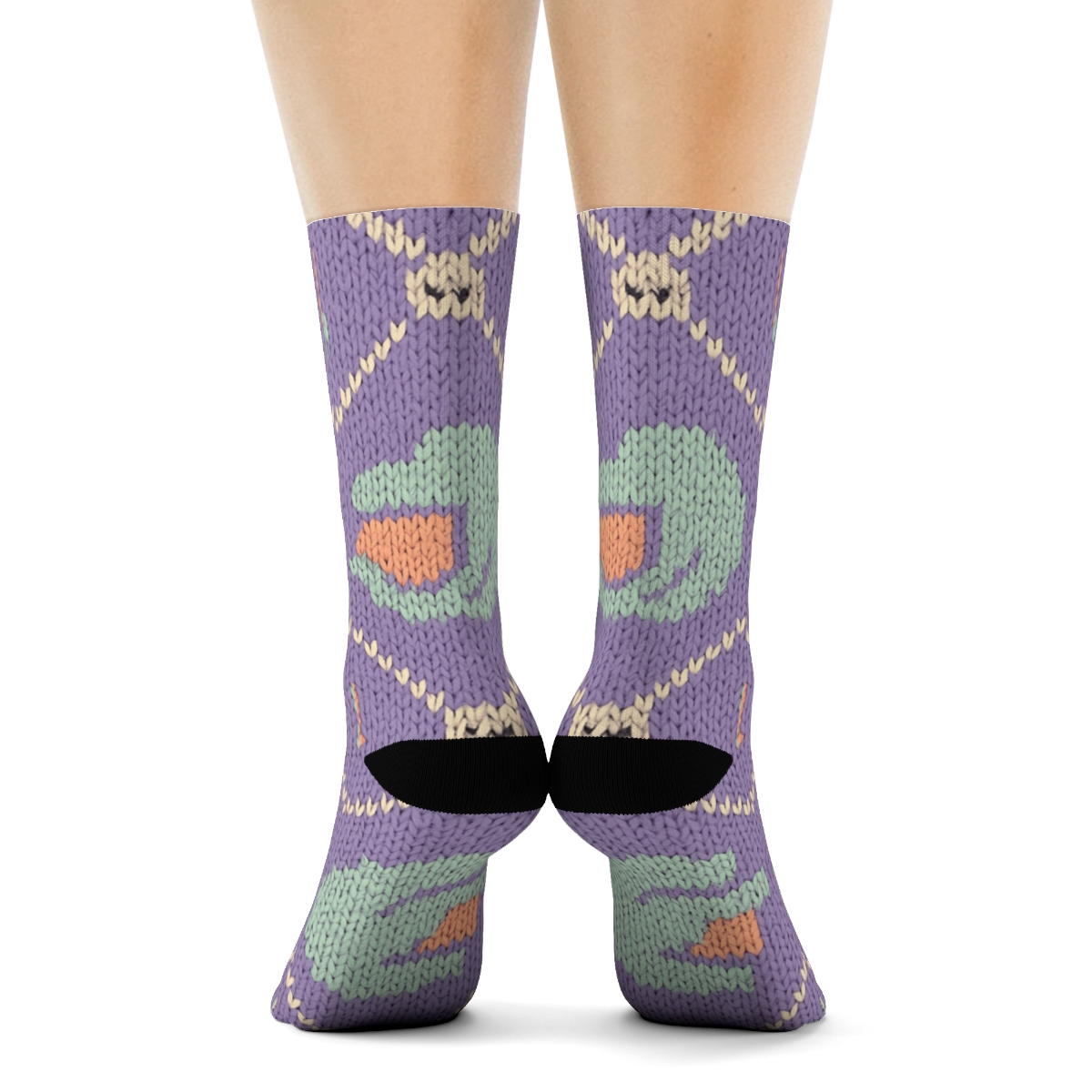 Knitted Comfort Lattice For Caregiver unique graphic crew socks