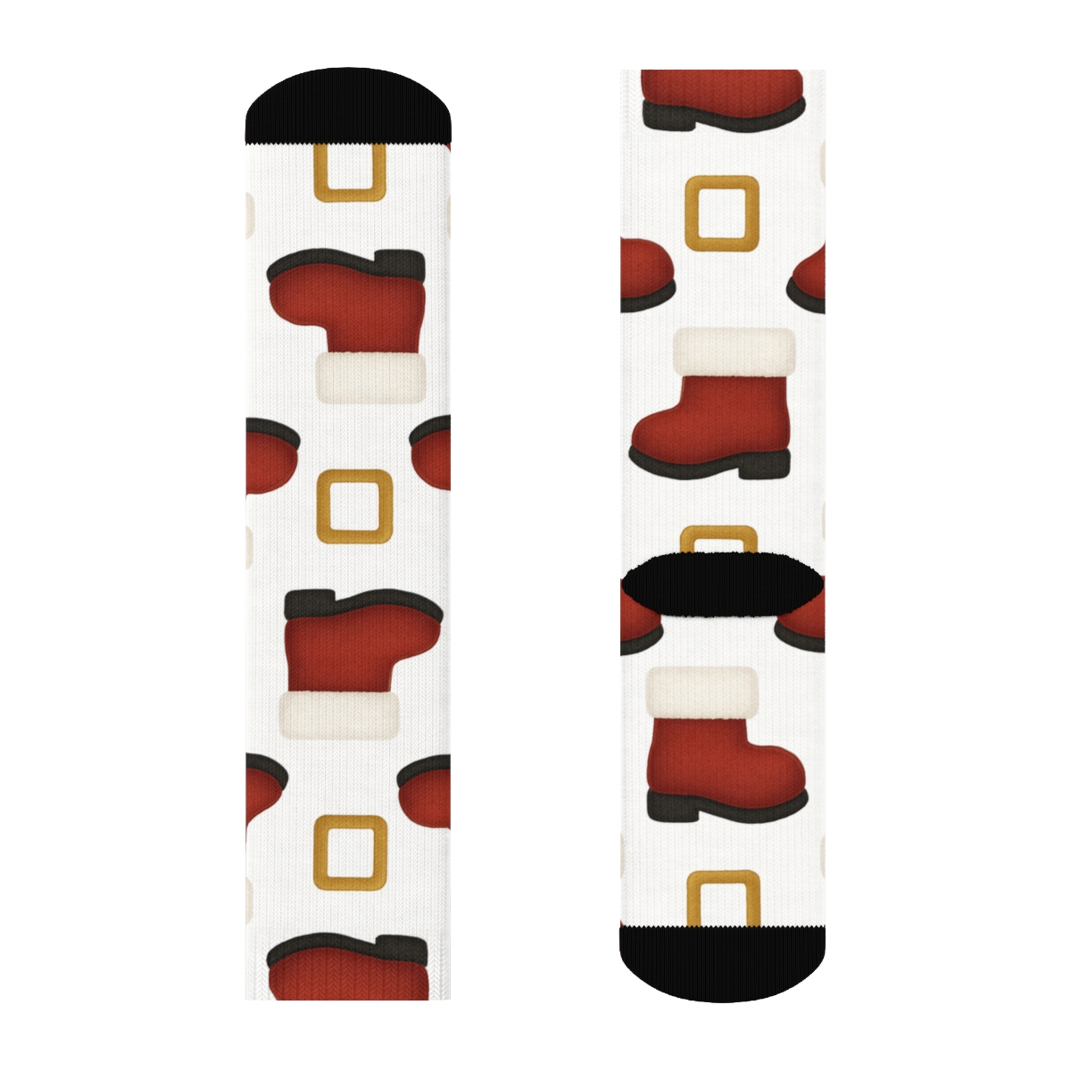 Boot And Buckle Santa Pattern custom crew socks