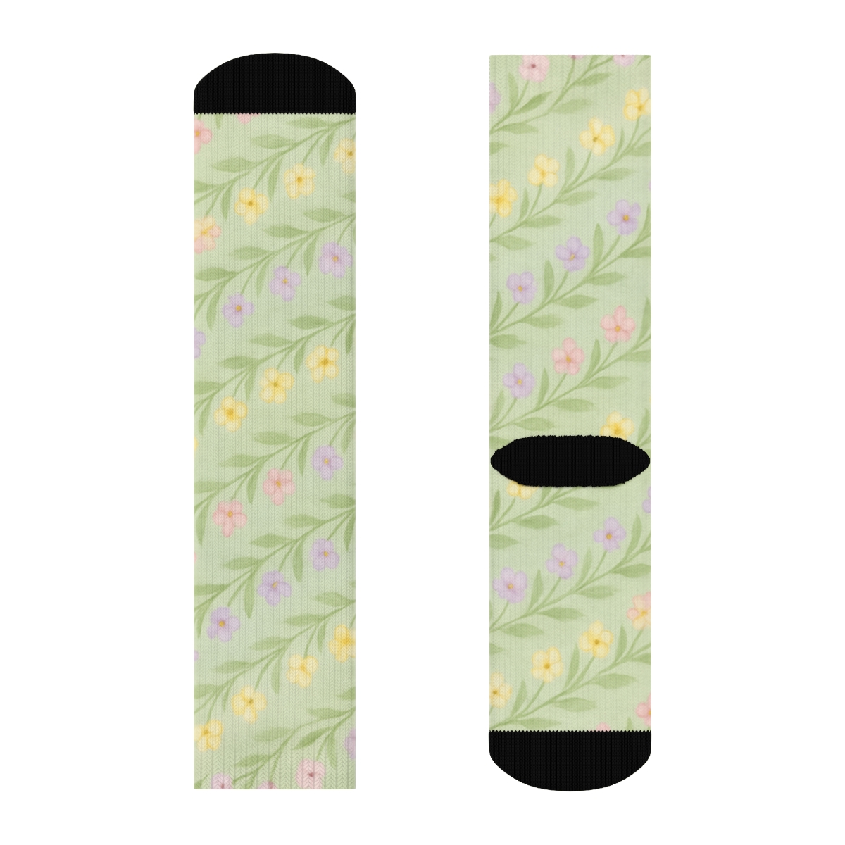 Aurora Wildflower Wave On Soft Meadow Field soft everyday crew socks