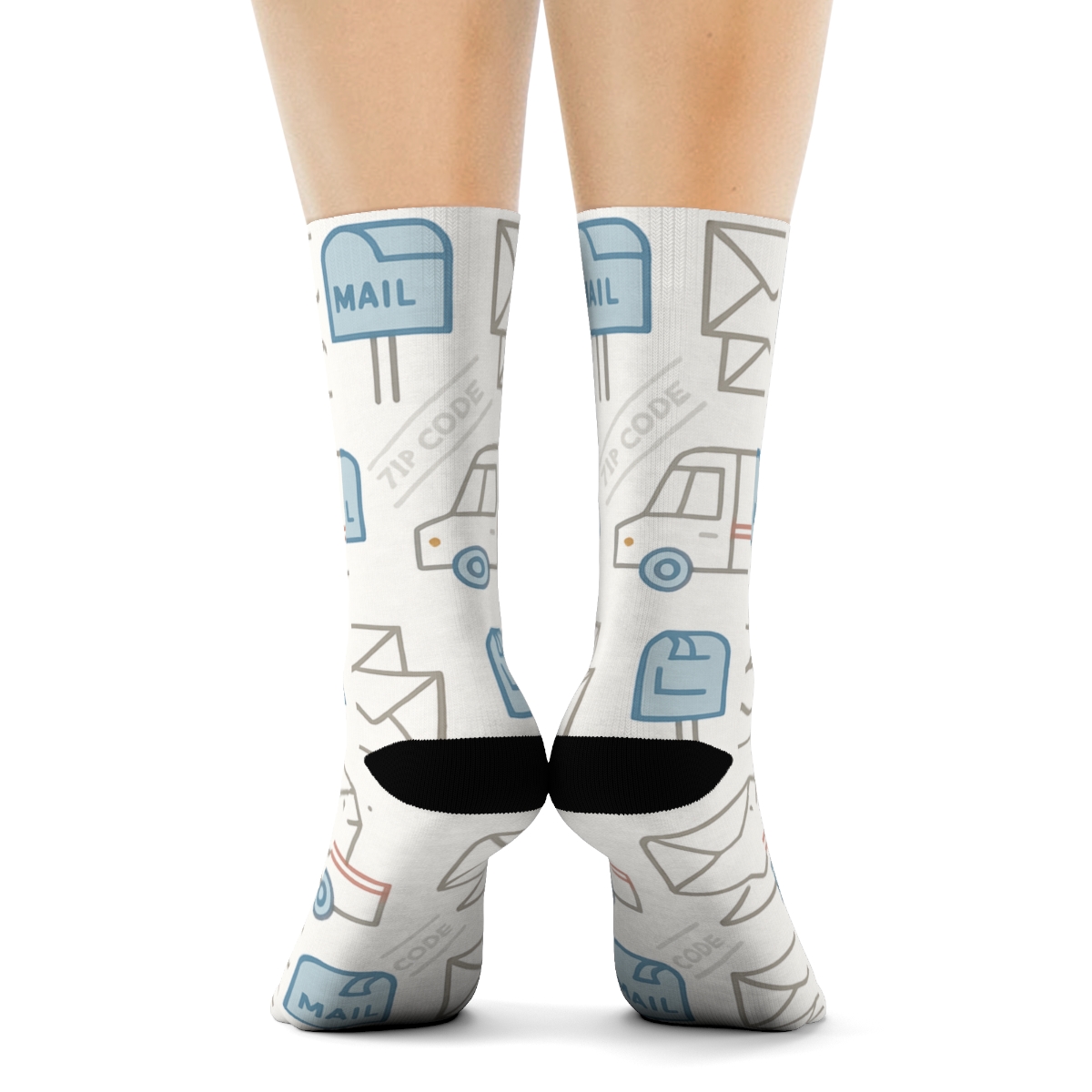 Delivery Grid With Mail Carrier Mini Posters stylish athletic crew socks