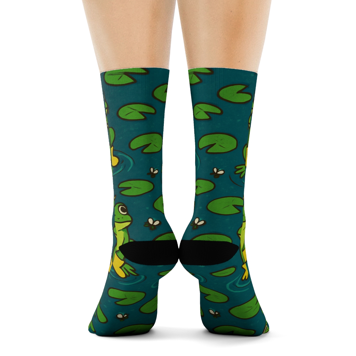 Pond Party Frog Tessellation personalized crew socksPond Party Frog Tessellation Crew Socks - Image 4