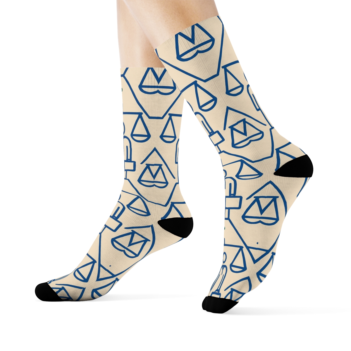 Scales Lattice With Lawyer Silhouettes premium sports crew socks