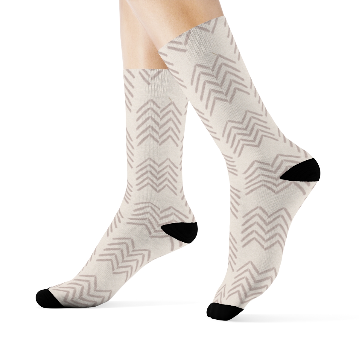 Soft Herring Line trendy patterned crew socks