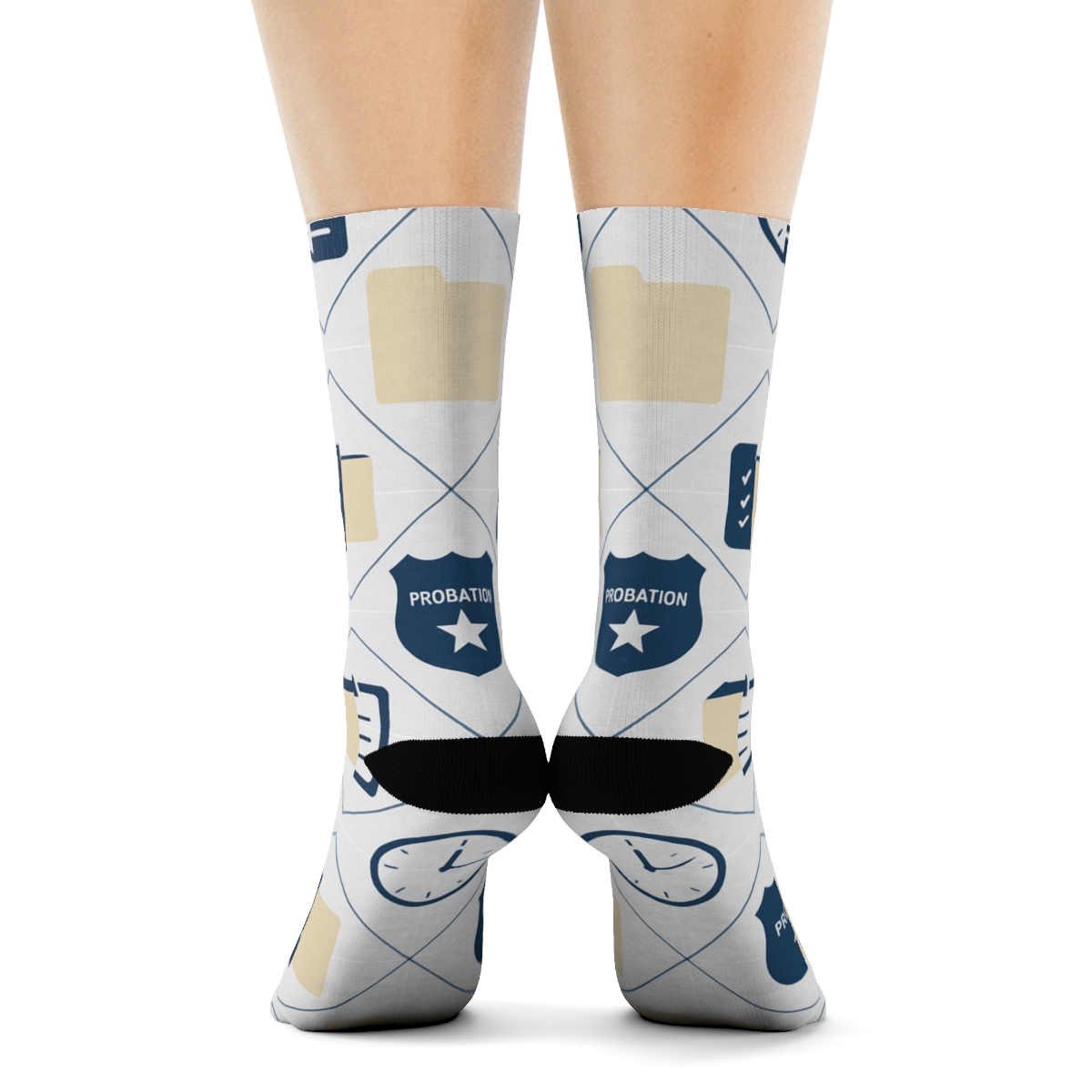Probation Officer Case File Lattice premium sports crew socks