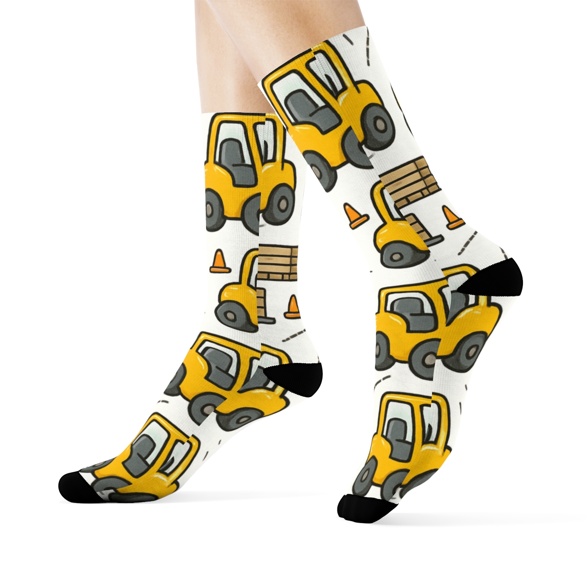 Pallet Parade With Forklift Operator Icons premium sports crew socks
