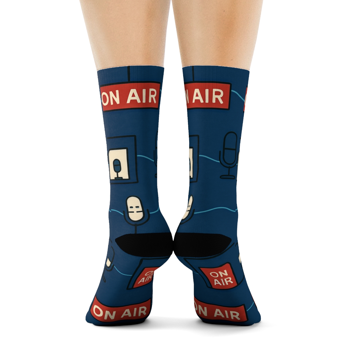 Neon Studio Booth With Radio Host Motifs comfortable cotton crew socks