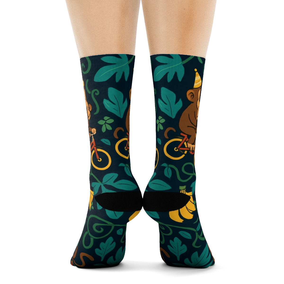 Jungle Party Ape Tile Parade comfortable cotton crew socks