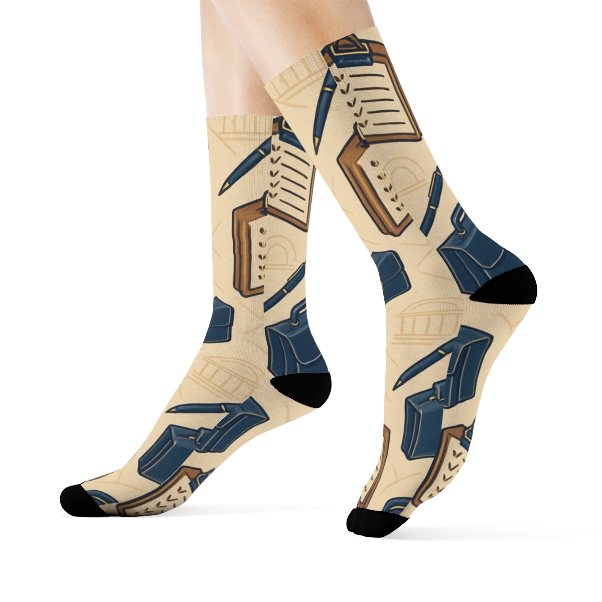 Paralegal Briefcase And Legal Pad Tessellation personalized crew socks