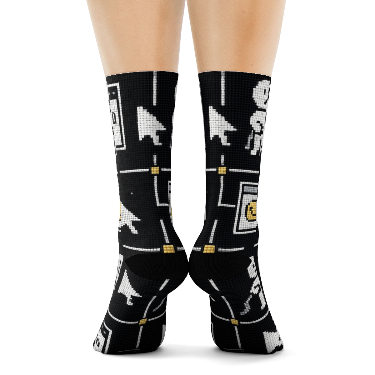 Pixel Party It Support Specialist Grid soft everyday crew socks