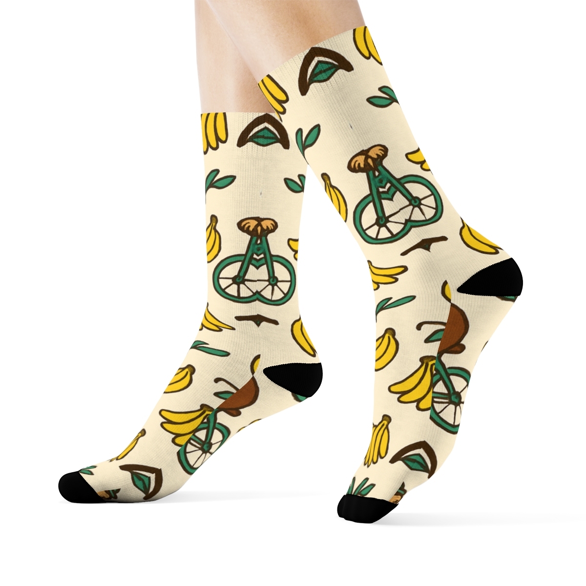Playful Chimpanzees In Ape Parade Bands custom crew socks