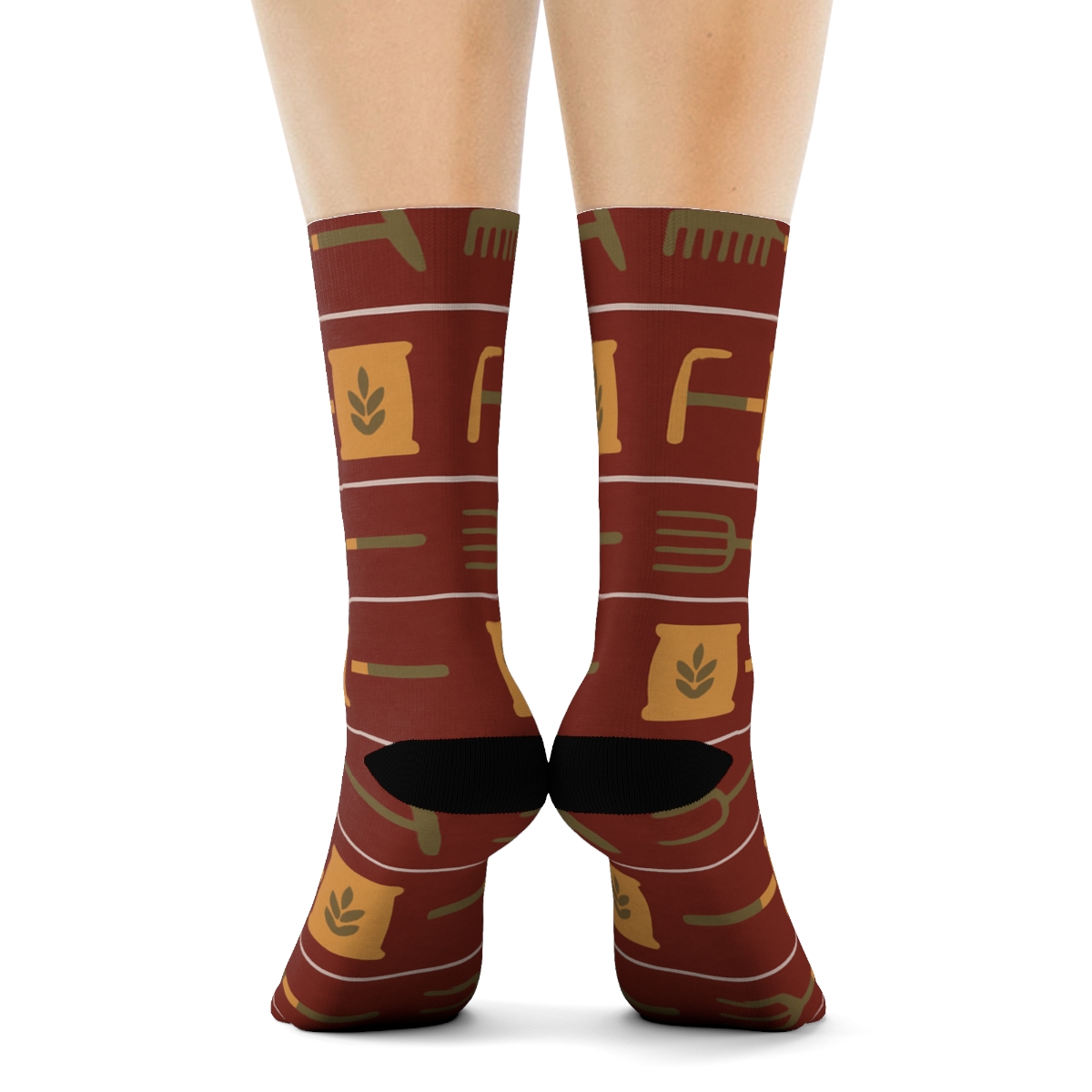 Sunrise Tool Band Pattern Farmer Edition comfortable cotton crew socks