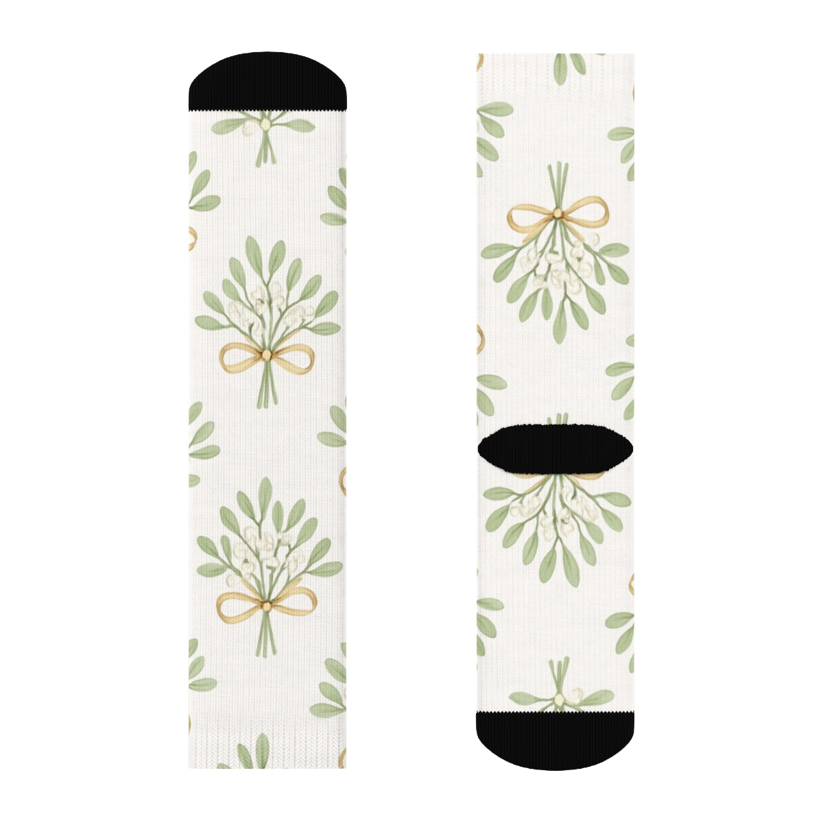 Mistletoe Rhythm On White Background personalized crew socks