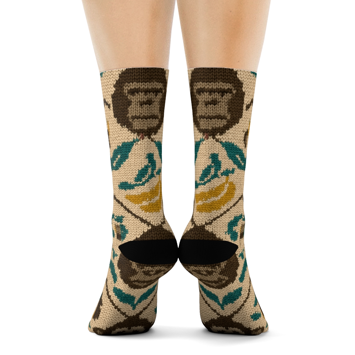 Knitted Jungle Ape Trellis soft everyday crew socks