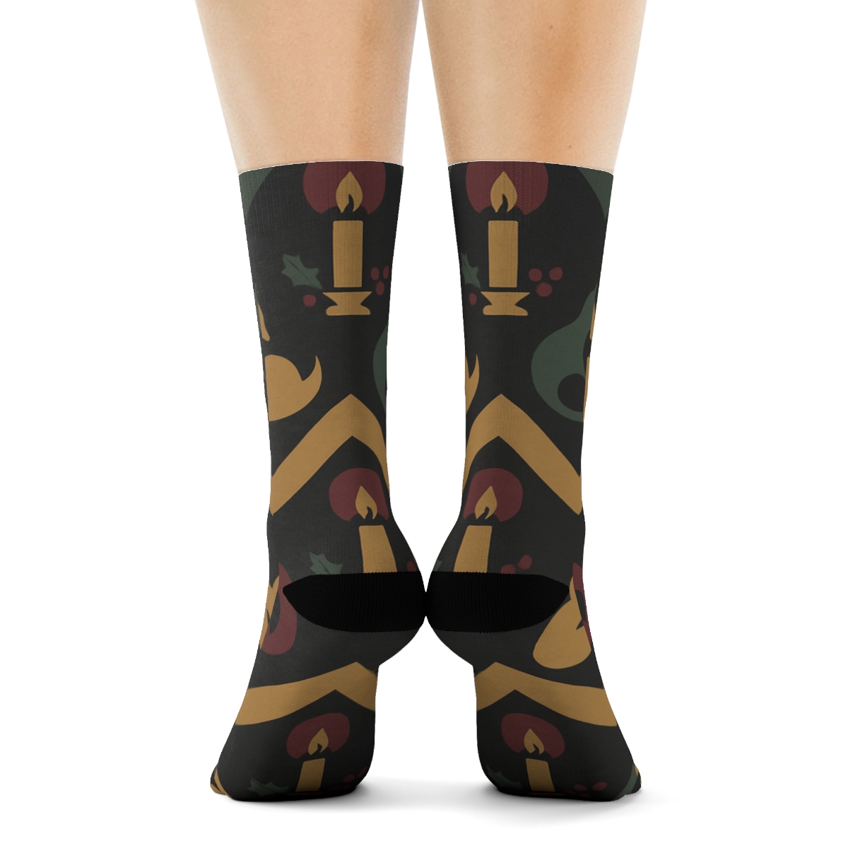 Fox Candlelight Chevron personalized crew socks