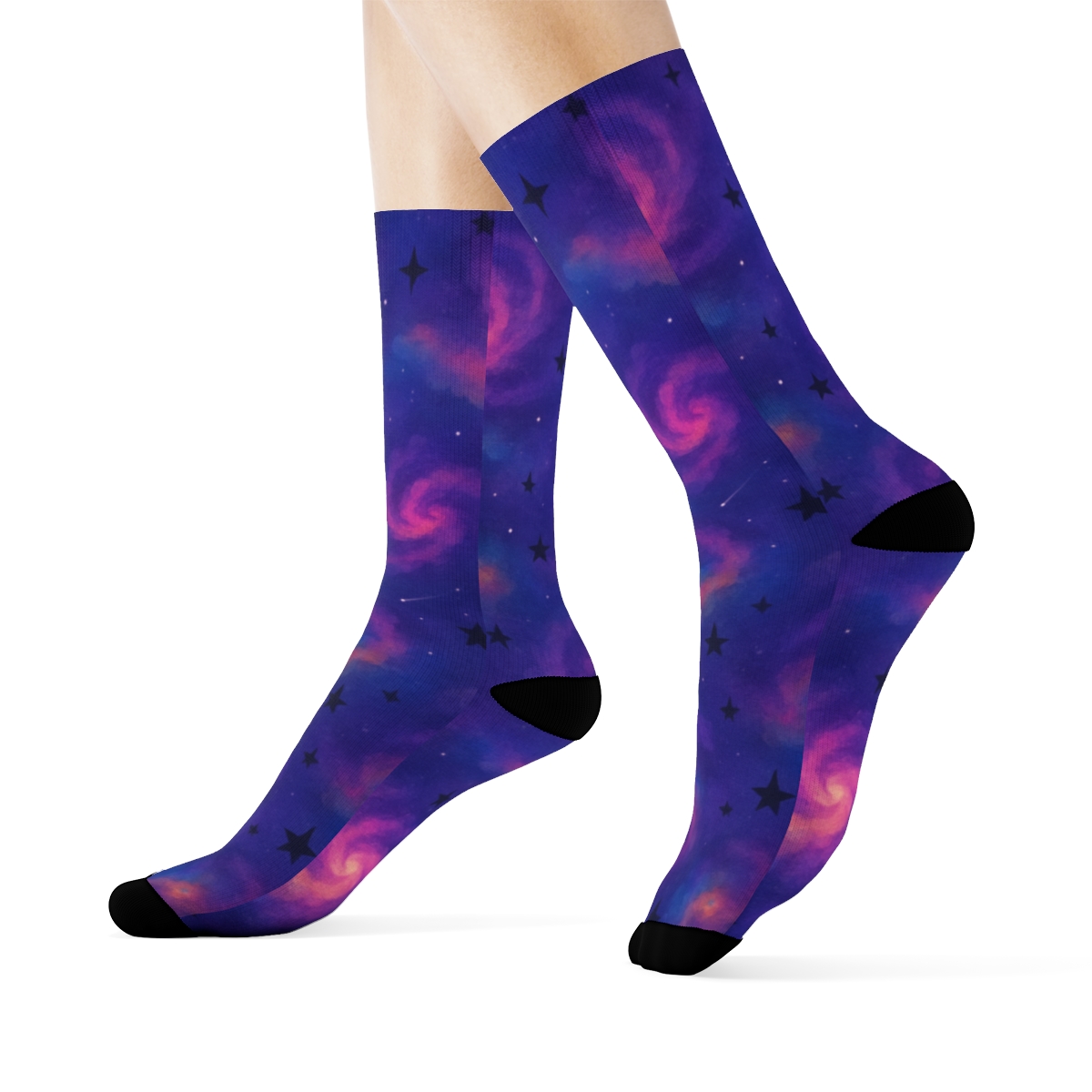 Neon Nebula Watercolor Swirl unique graphic crew socks