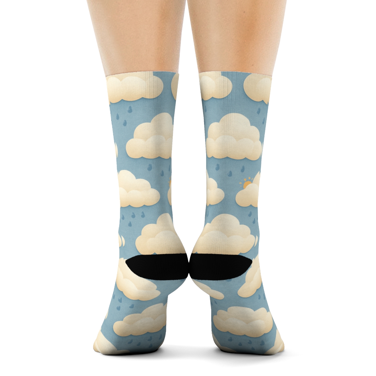 Cumulus Grid On Powder Blue premium sports crew socks