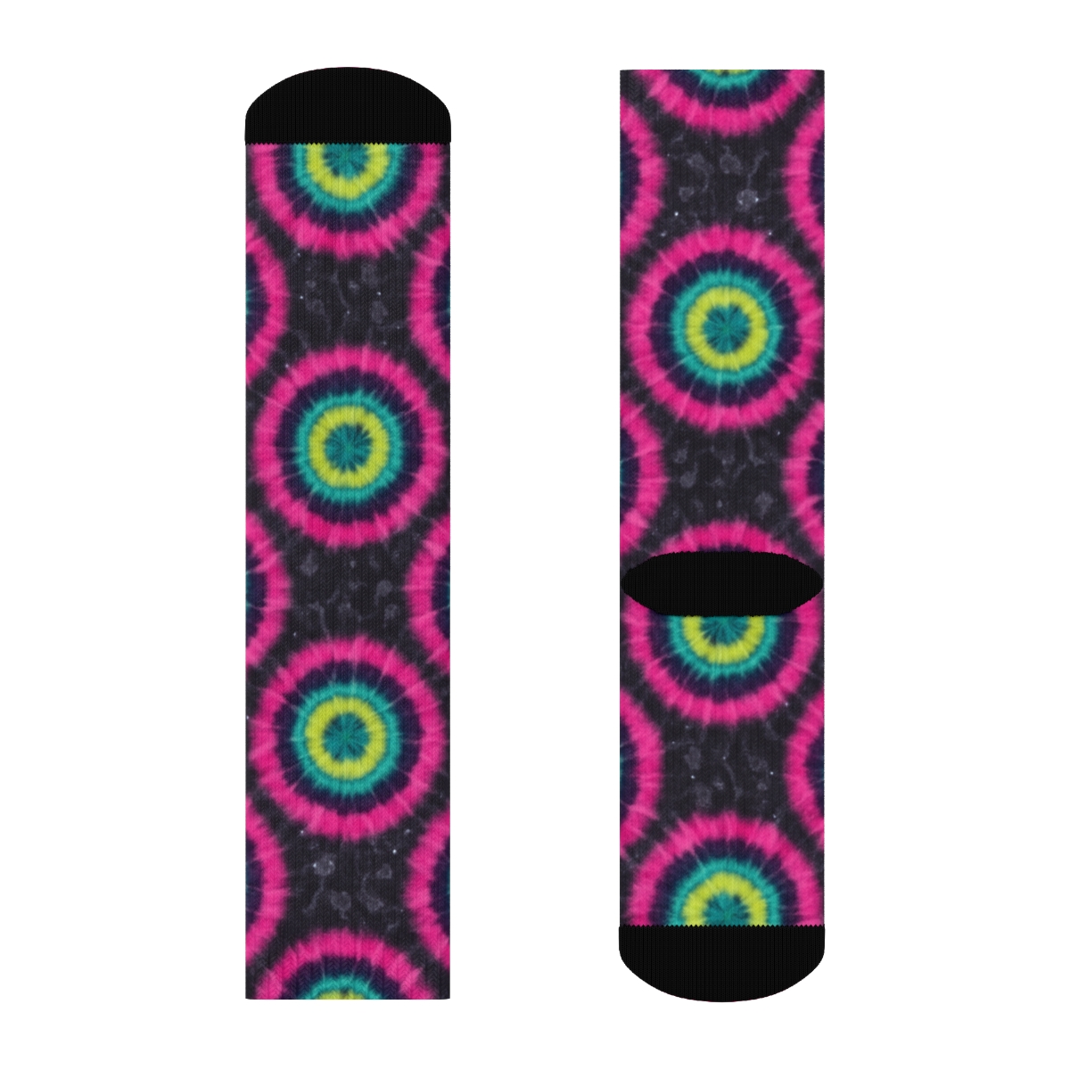 Neon Bullseye Tile With Scrunch Speckle soft everyday crew socks
