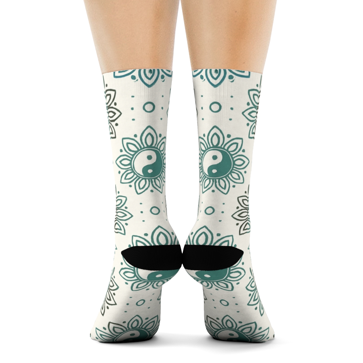 Mandala Mirror Taijitu Tile Garden premium sports crew socks