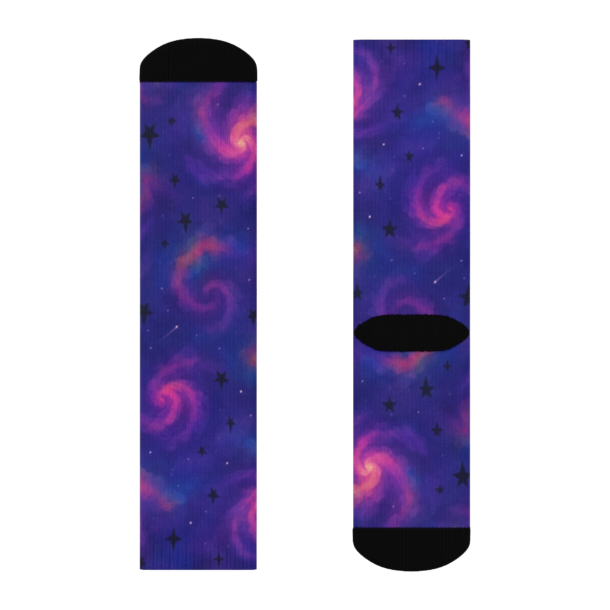 Neon Nebula Watercolor Swirl unique graphic crew socks