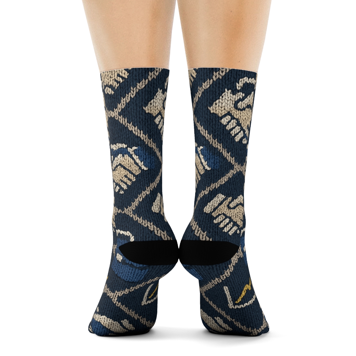 Knitted Illusion Salesperson Deal Quilt trendy patterned crew socks