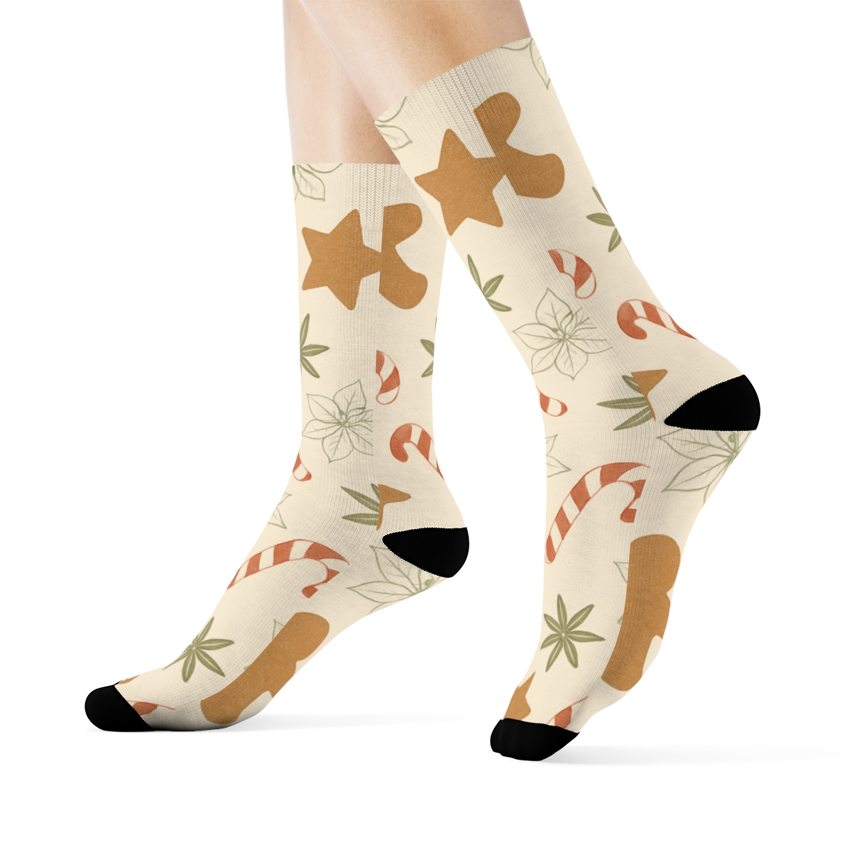 Gingerbread Ornament Scatter personalized crew socks
