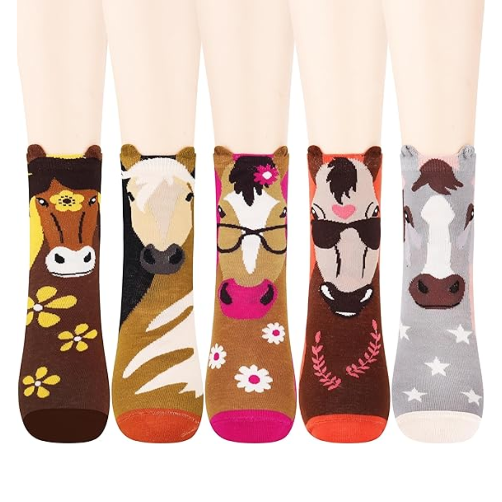 Patterned Animal Knit Crew Style Socks