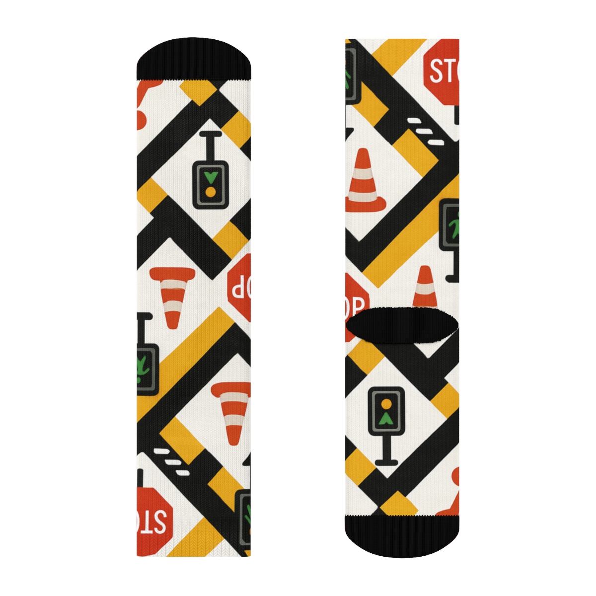 Crossing Guard Chevron-Grade School Zone Scatter unique graphic crew socks