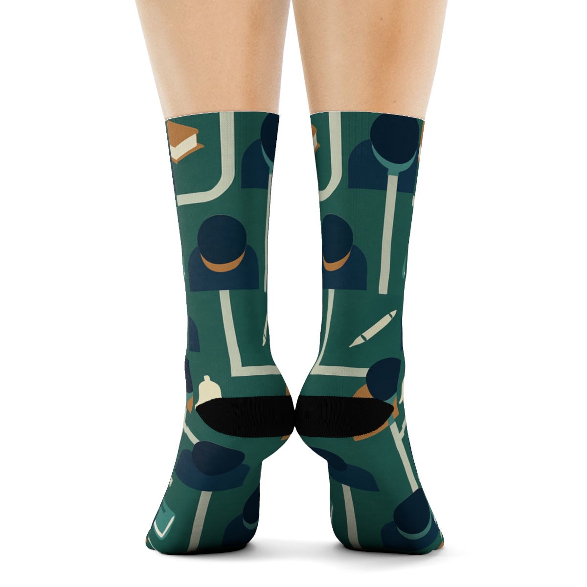 Hallway Command Pattern With School Principal Motifs stylish athletic crew socks