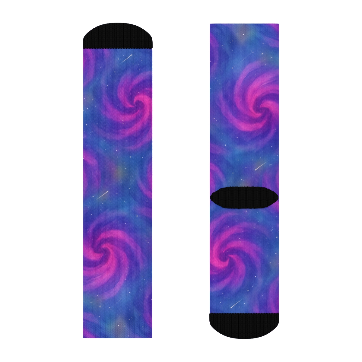 Neon Nebula Watercolor Swirl premium sports crew socks