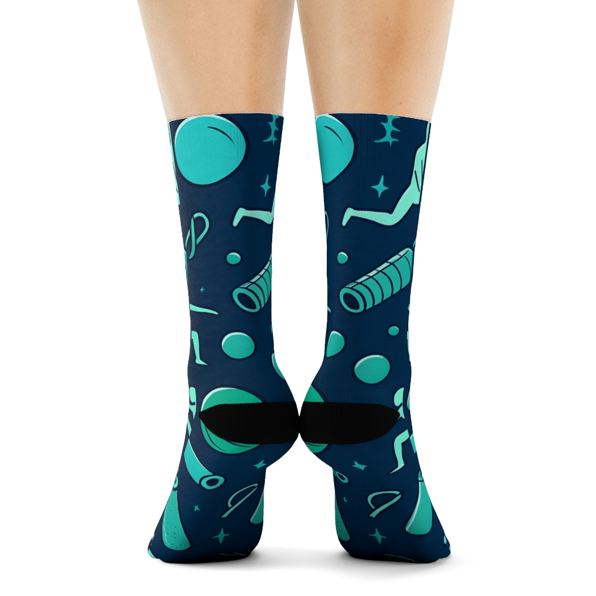 Physical Therapist Wellness Constellation Pattern trendy patterned crew socks