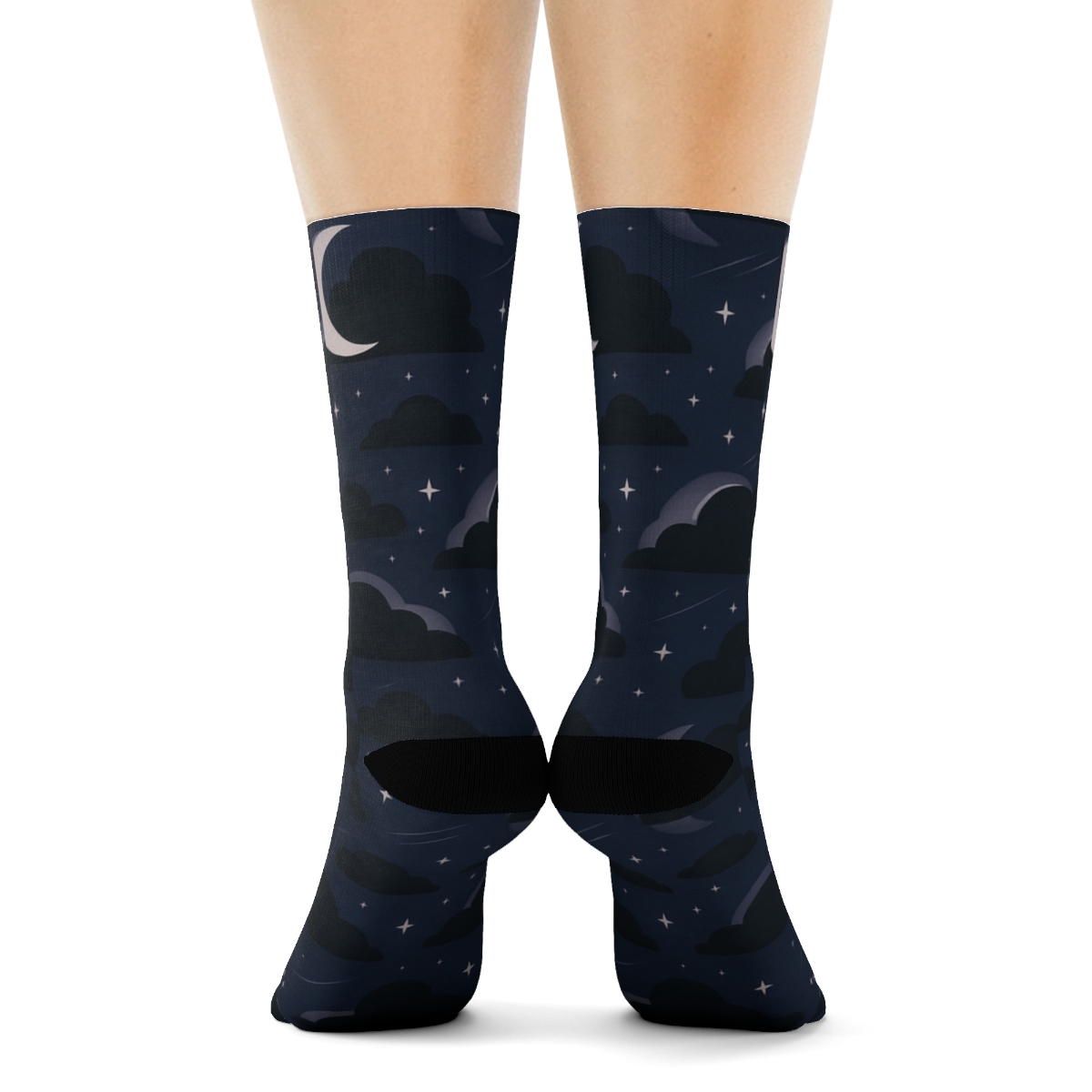 Twilight Grid With Clouds Silhouettes personalized crew socks