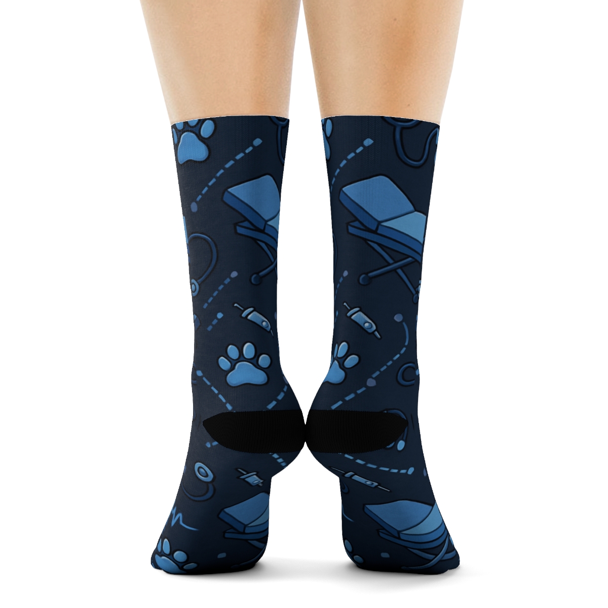 Veterinary Technician Constellation Clinic Pattern premium sports crew socks
