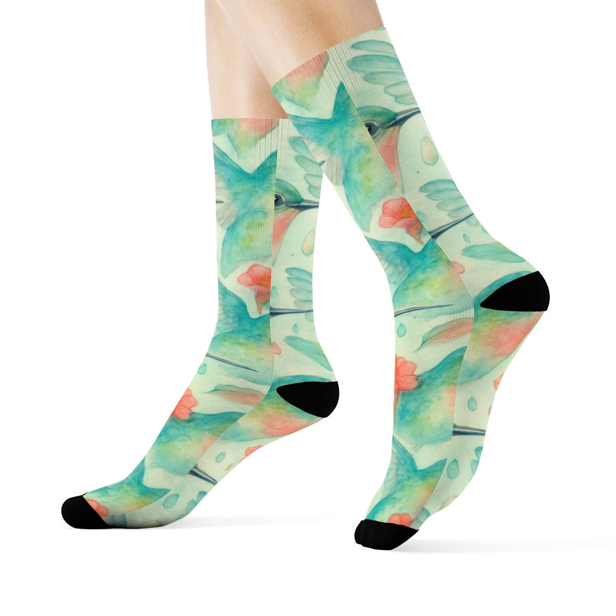 Hummingbird Nectar Tessellation stylish athletic crew socks