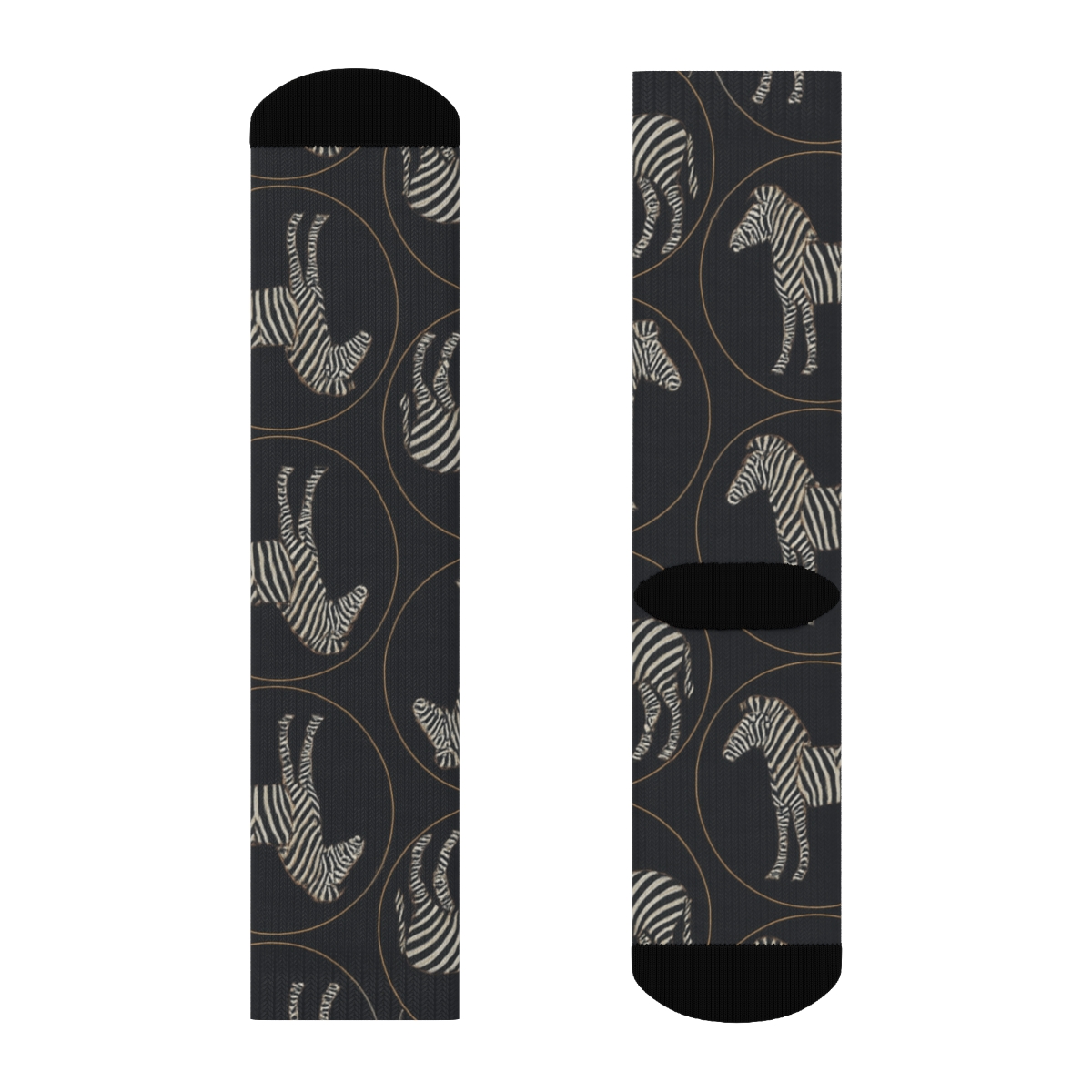 Zebra Silhouette Spotlight Array premium sports crew socks