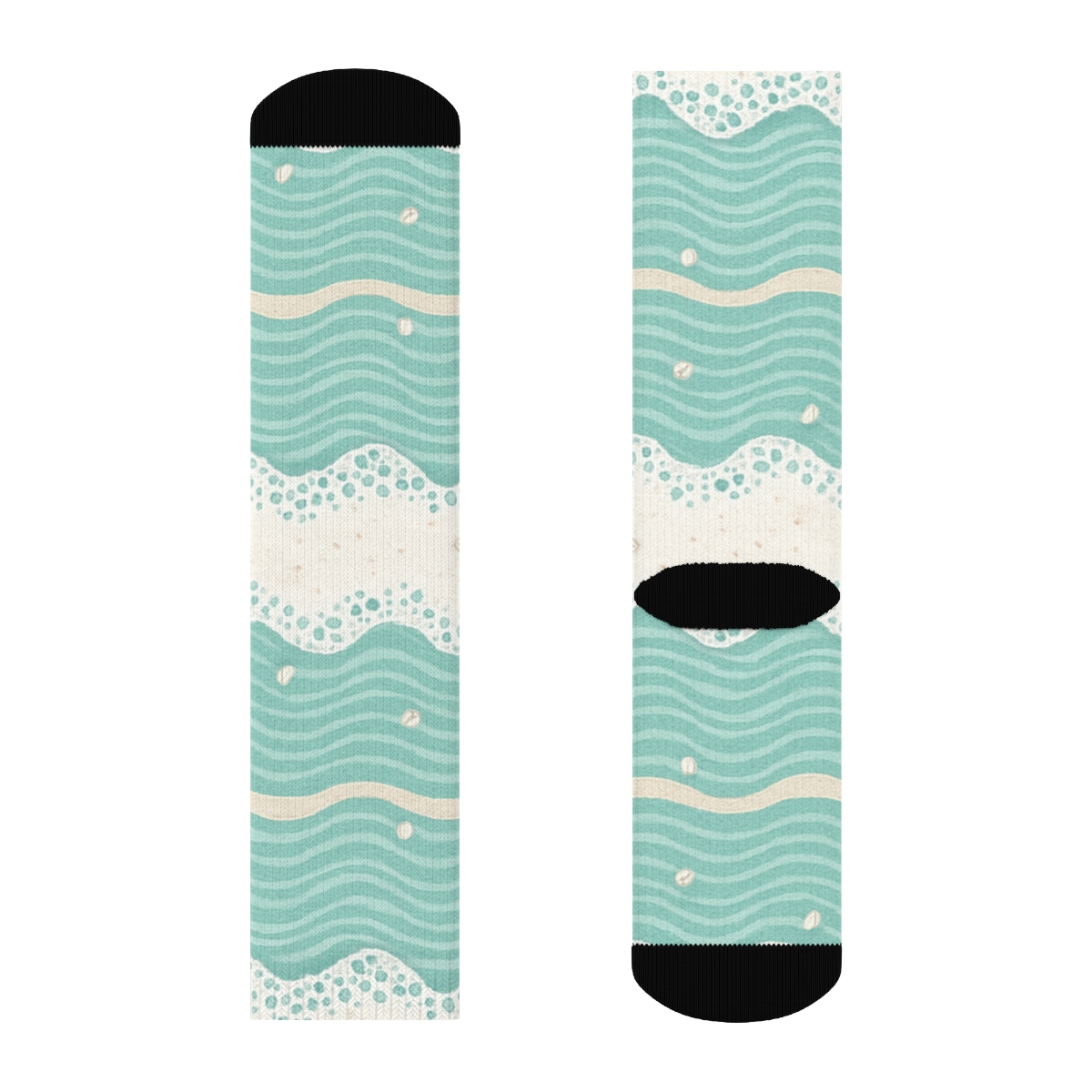 Seafoam Ripple Bands unique graphic crew socks