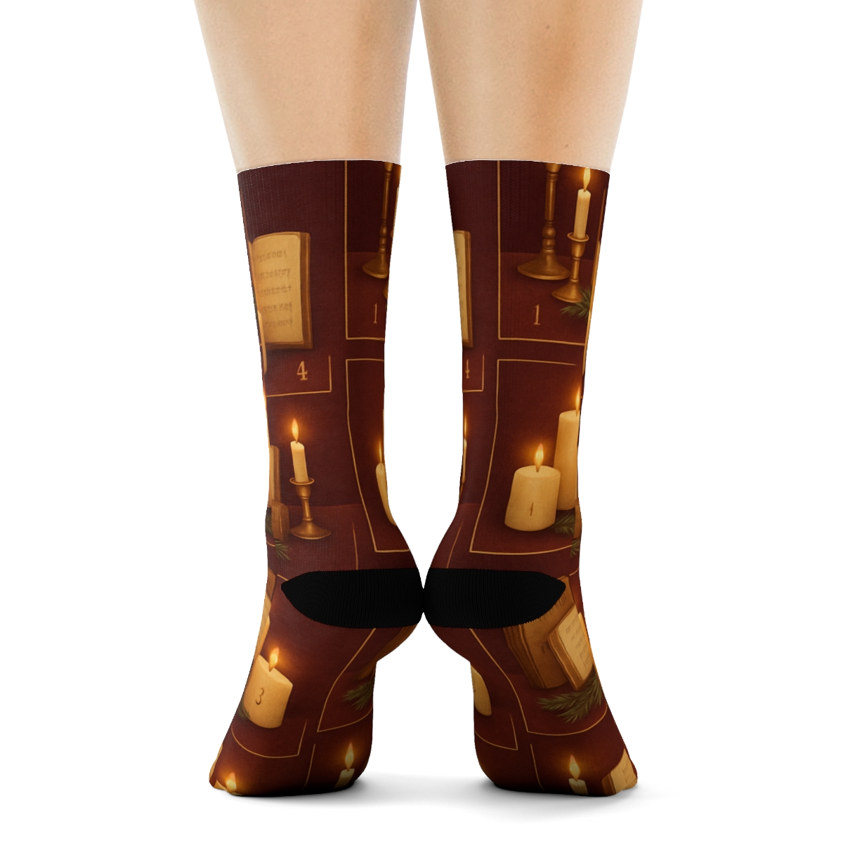 Mantel Vignette With Advent Candles premium sports crew socks