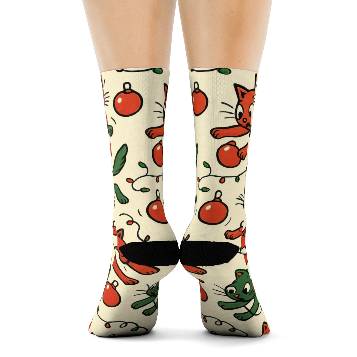 Mischief Cat Ornament Scatter custom crew socks