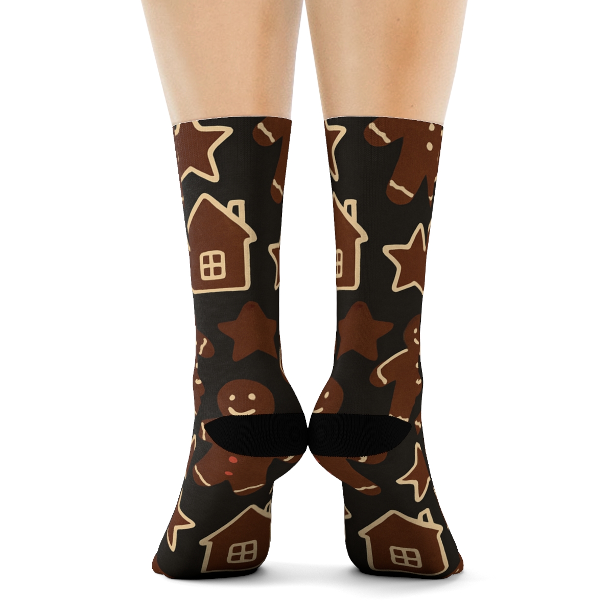 Gingerbread Tiles, Xmas Edition personalized crew socks