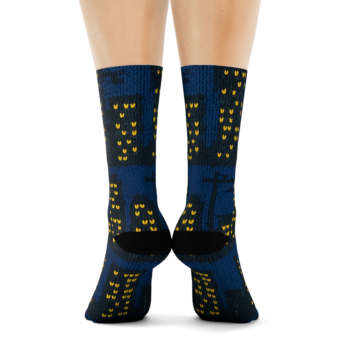 Architect Skyline Knit Illusion Grid custom crew socks