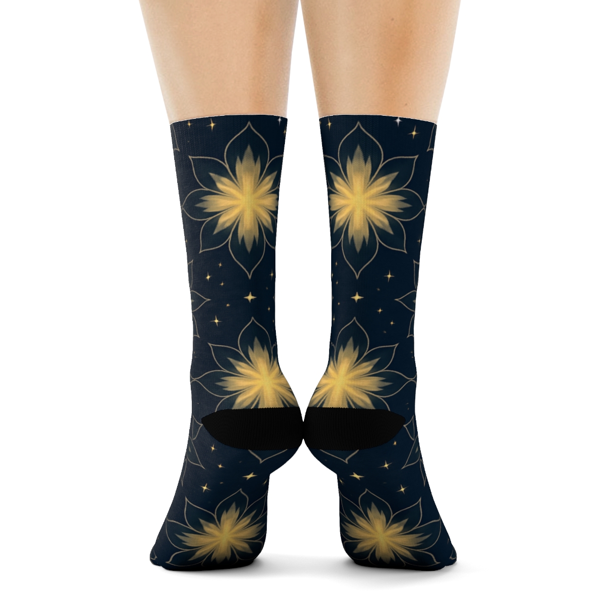 Guiding Horizon Rosette Pattern Star Of Bethlehem custom crew socks