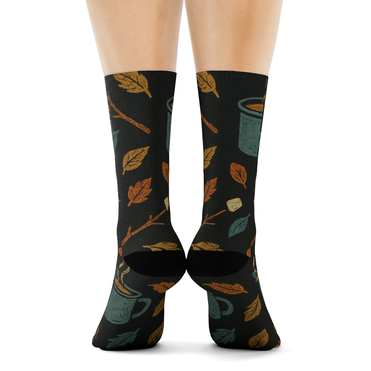 Campfire Nights Scatter On Charcoal custom crew socks