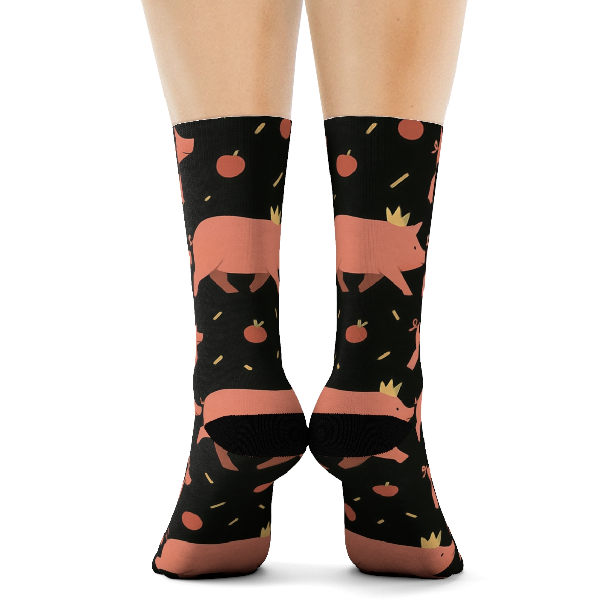 Starry Straw Crown Parade Dream Pig personalized crew socks
