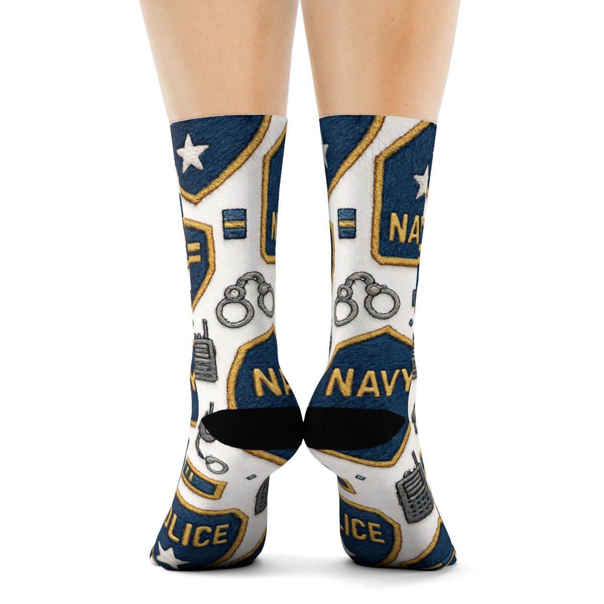 Embossed Patch Tessellation For Police Officer Insignia premium sports crew socks