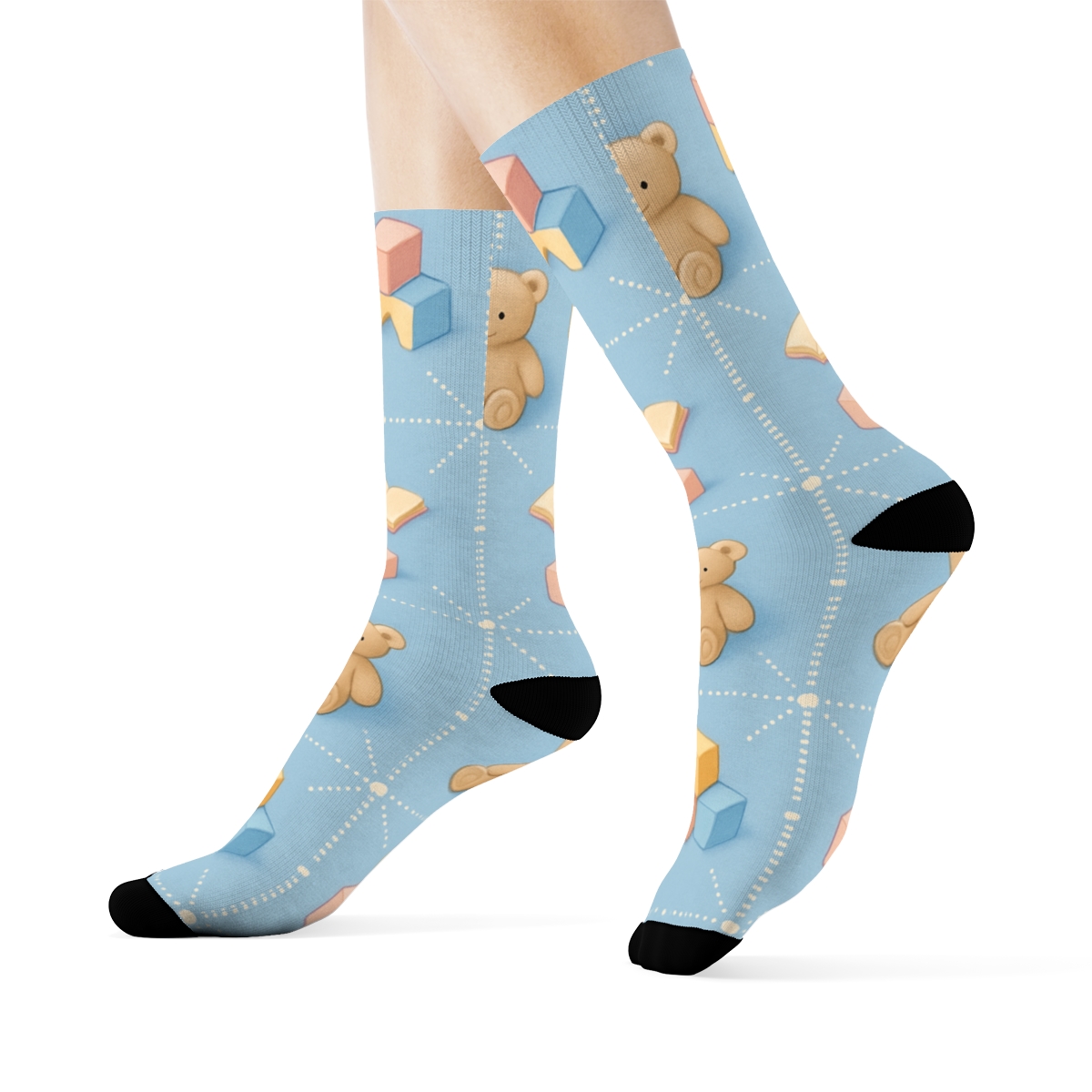 Childcare Worker Nursery Constellation Grid soft everyday crew socks