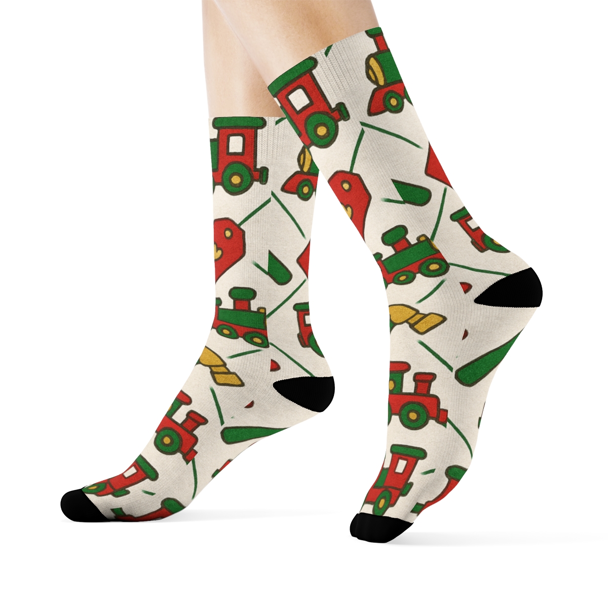 Elf Workshop Tools, Holiday Lattice Repeat stylish athletic crew socks