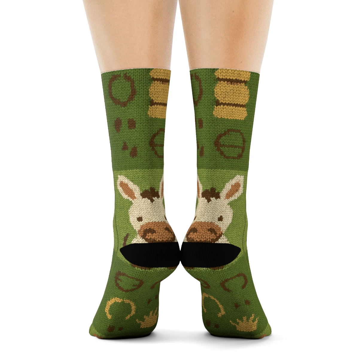 Knitted Pasture Patchwork Donkey Tiles trendy patterned crew socks