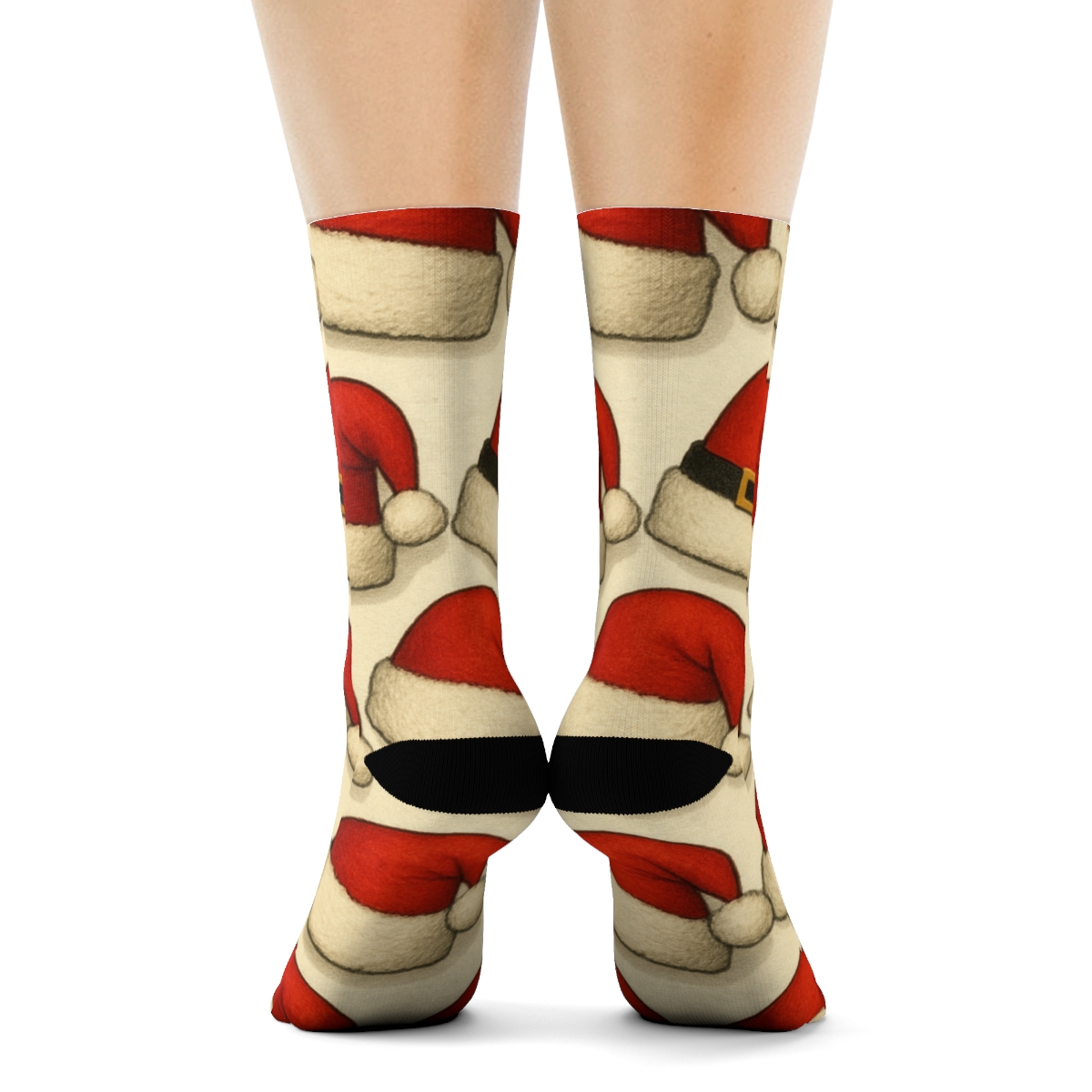 Santa Hat Grid Pattern premium sports crew socks